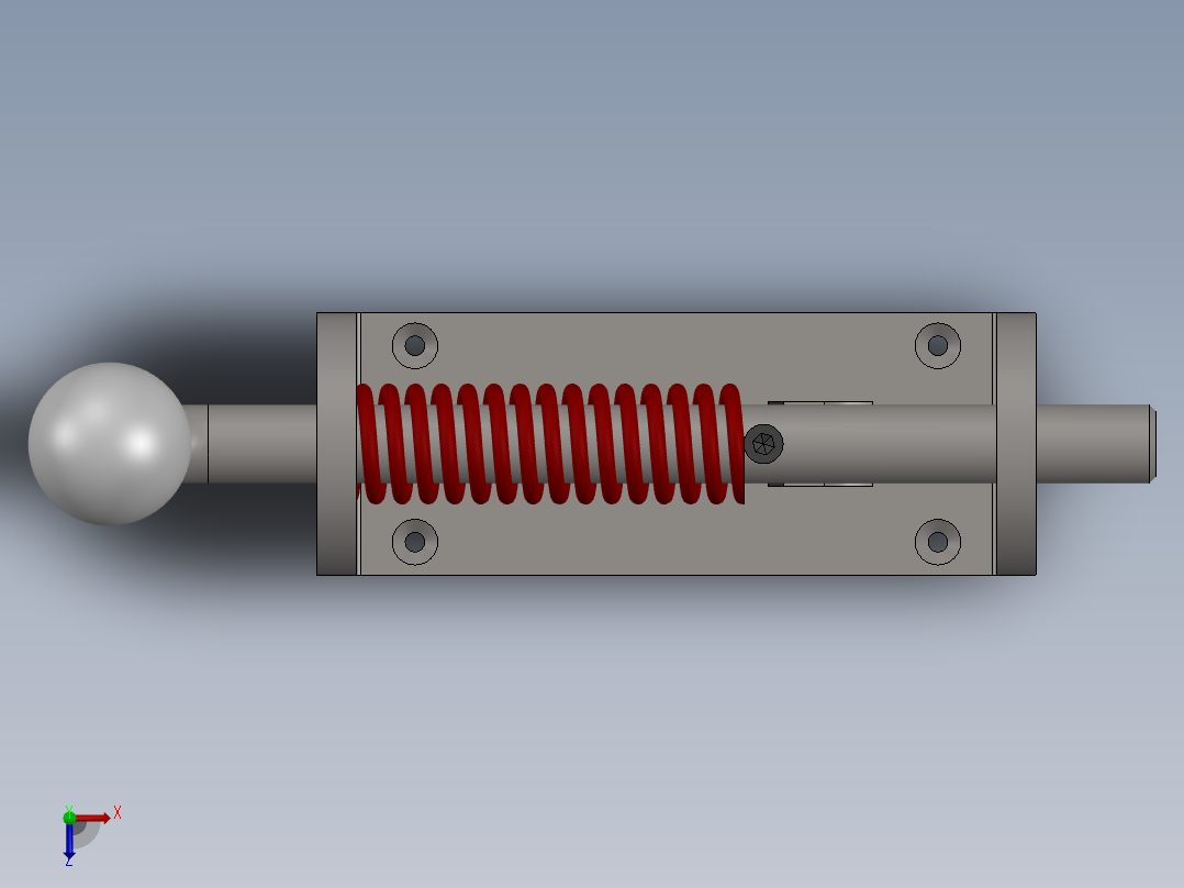 推拉门锁俯视图