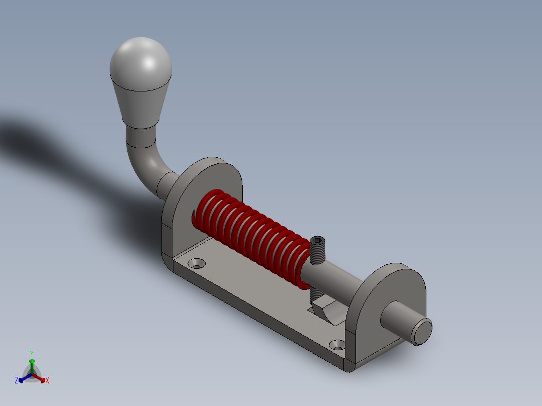 推拉门锁正等轴测图