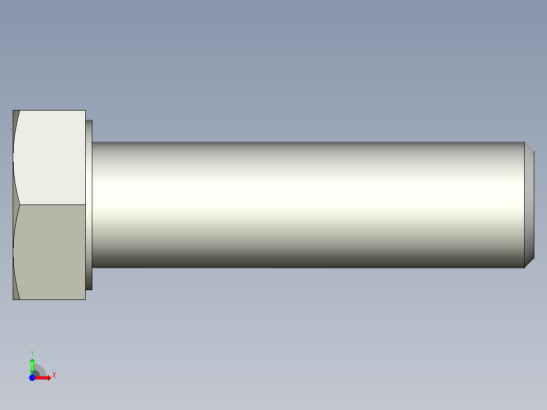 螺钉-DIN_931-M20x2.5x70_30.stp前视图
