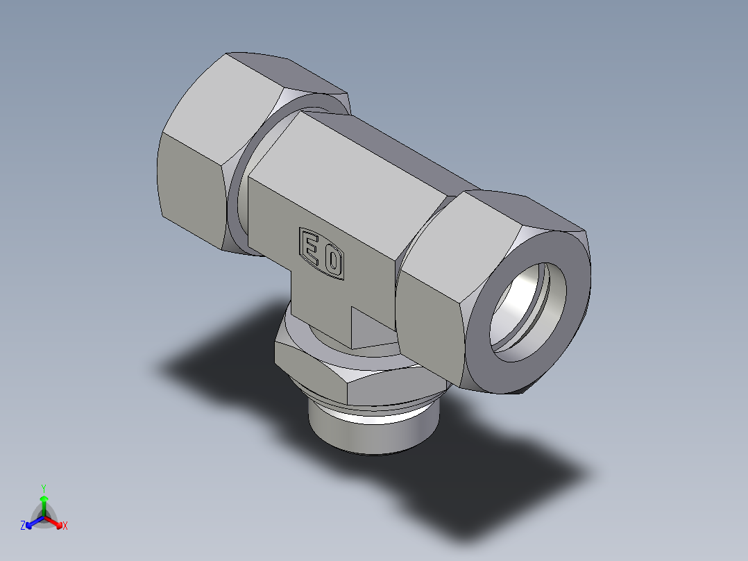 卡套式工业通用硬管接头EO_Adjustable_locknut_branch_tee_TEE22LRCF