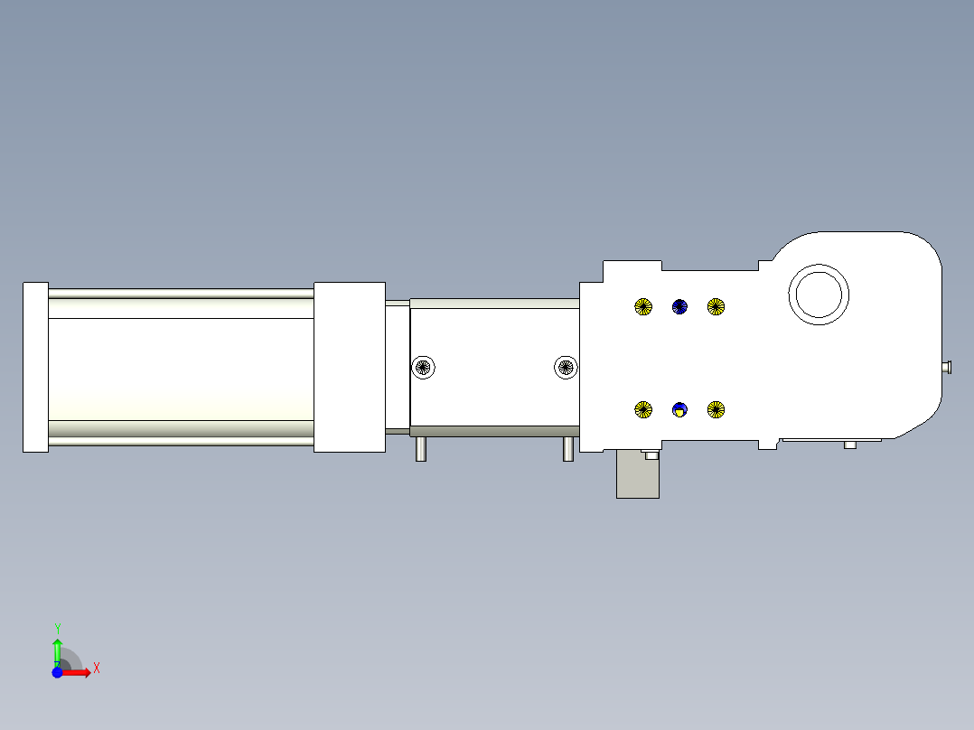 德克斯TUNKERS气缸数模KS_80_2_BD_A00_T08_135GRAD前视图