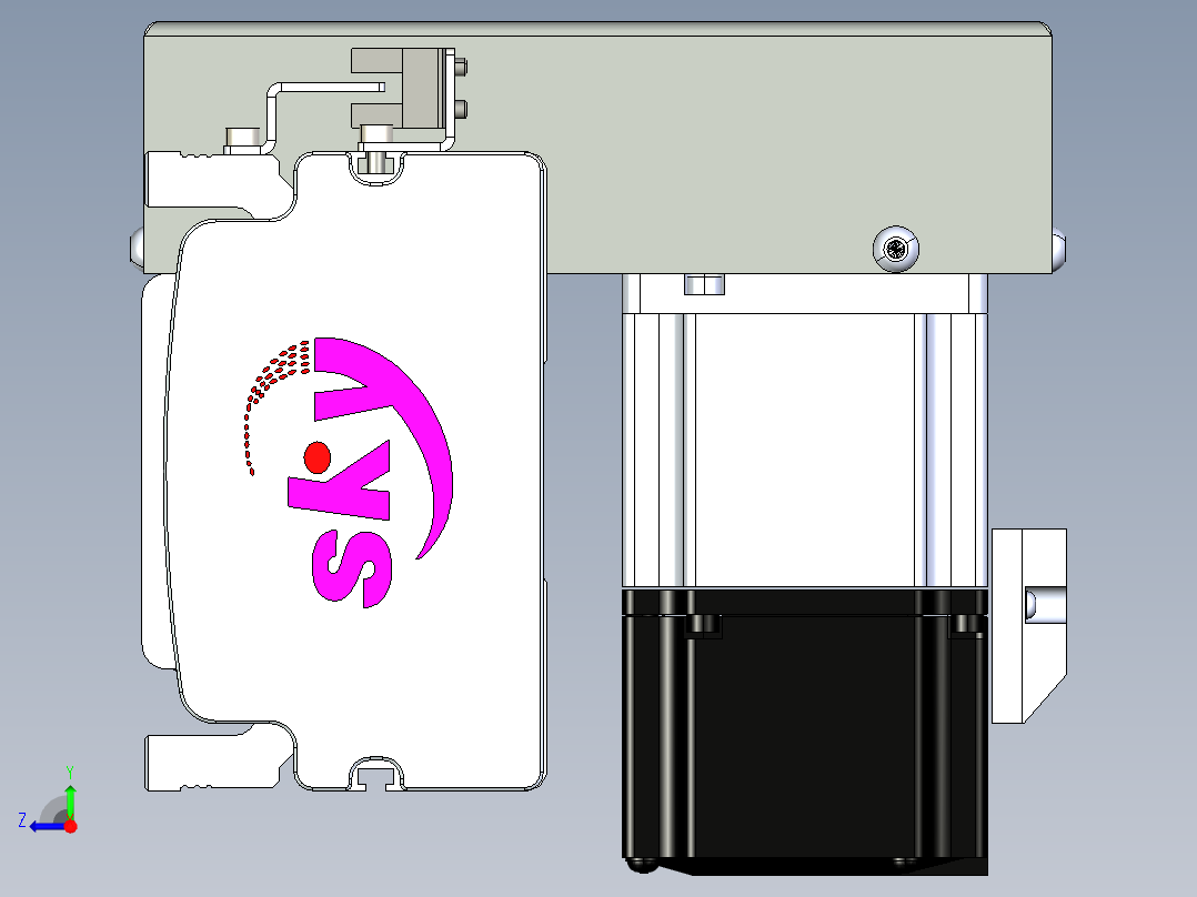 同步带滑台-半封闭B10H-L45-S2550-RD-P40-D3右视图
