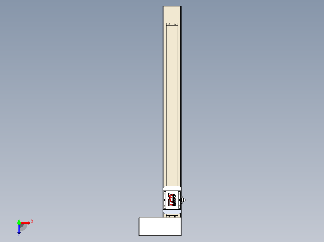 同步带全封闭直线模组TPA-HCB-65S-90-L550-ML-C-P10-N3俯视图
