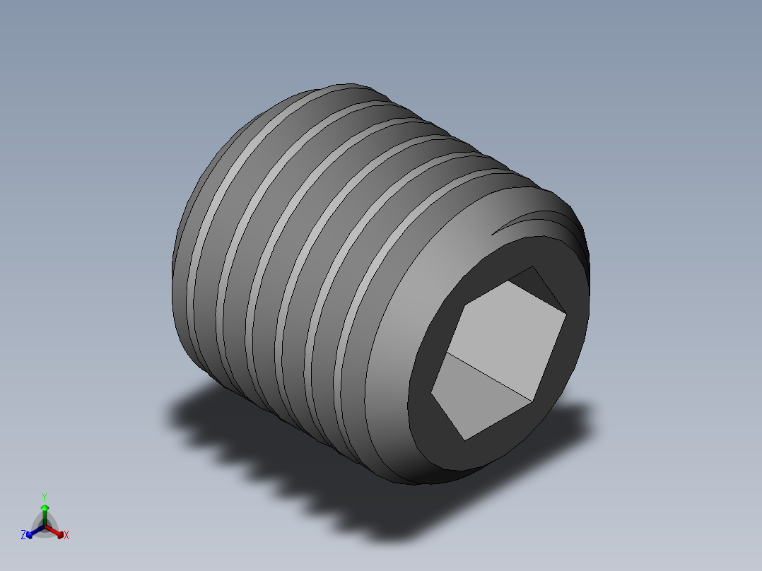 DIN 913-ISO 4026 固定螺钉-M20 L=20.SLDPRT正等轴测图