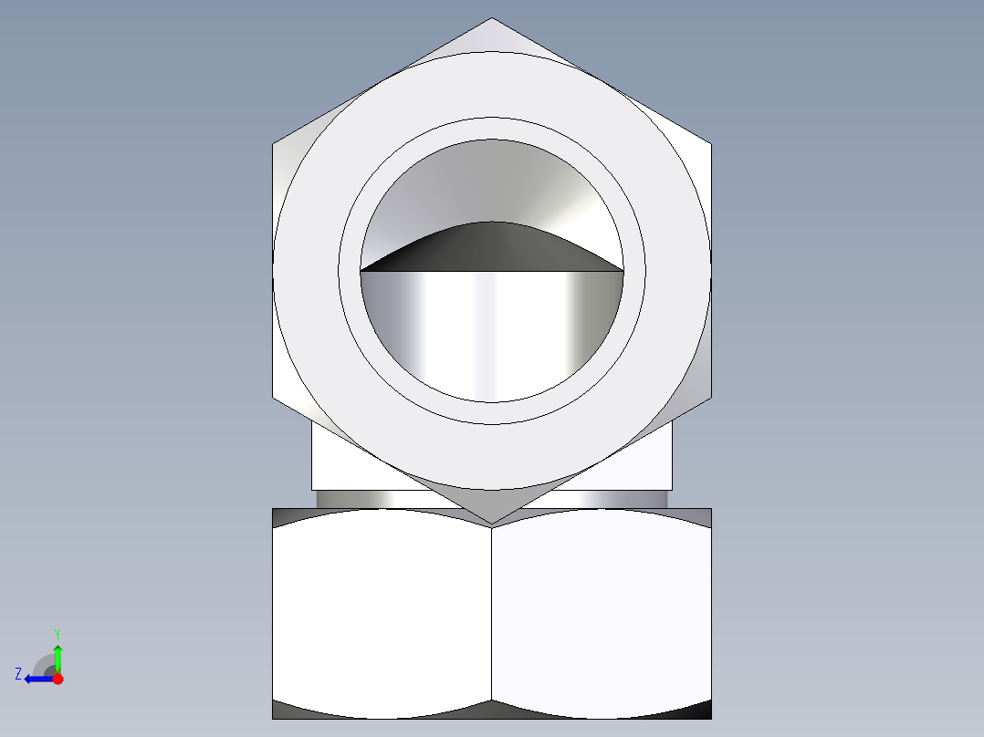 卡套式工业通用硬管接头EO_Swivel_nut_elbow_EW35ZLCF右视图