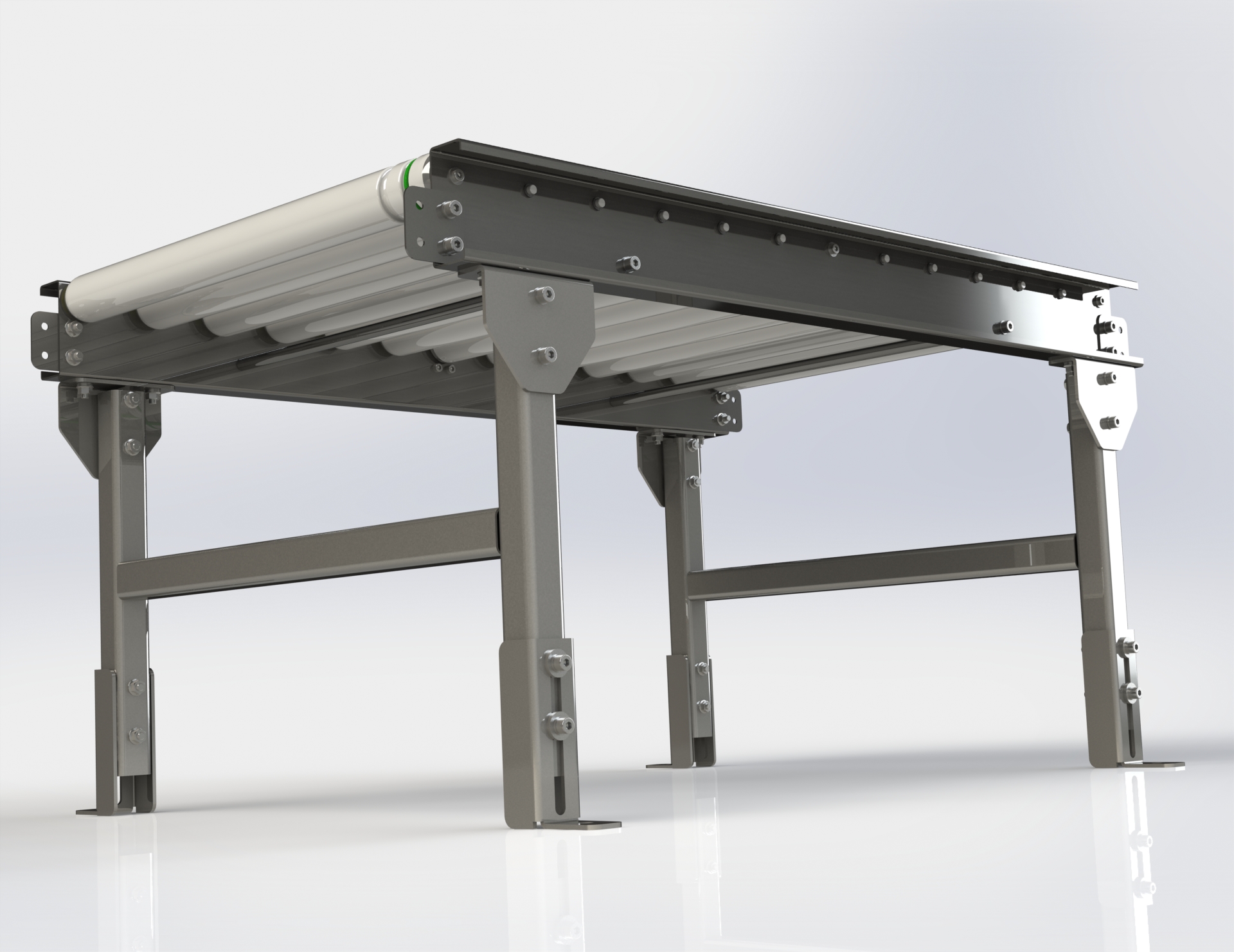 带有滚筒电机和D5皮带驱动的滚筒输送机设计