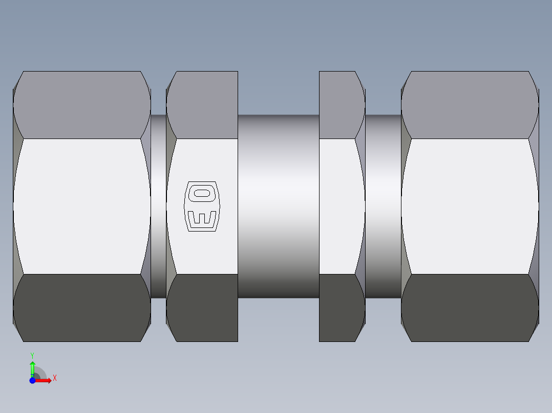 卡套式工业通用硬管接头EO_Bulkhead_union_SV25SCF前视图