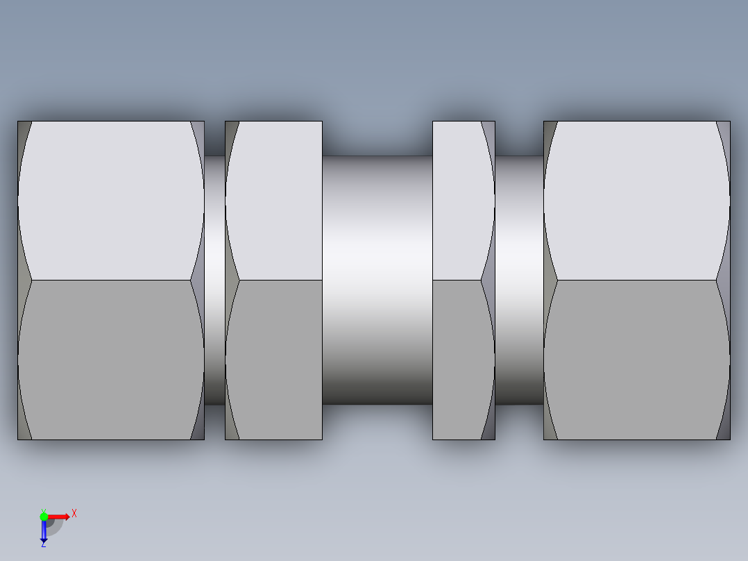 卡套式工业通用硬管接头EO_Bulkhead_union_SV25SCF俯视图