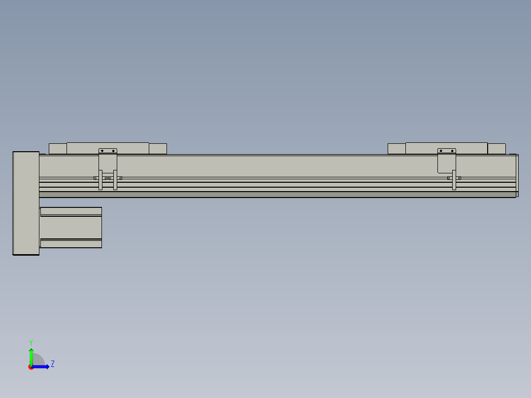 直线模组LHC17-S650-D设计图纸左视图