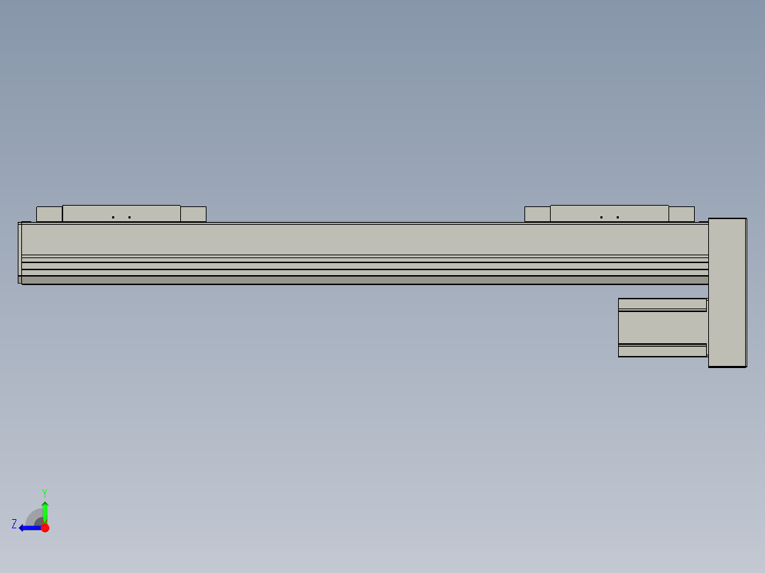 直线模组LHC17-S650-D设计图纸右视图
