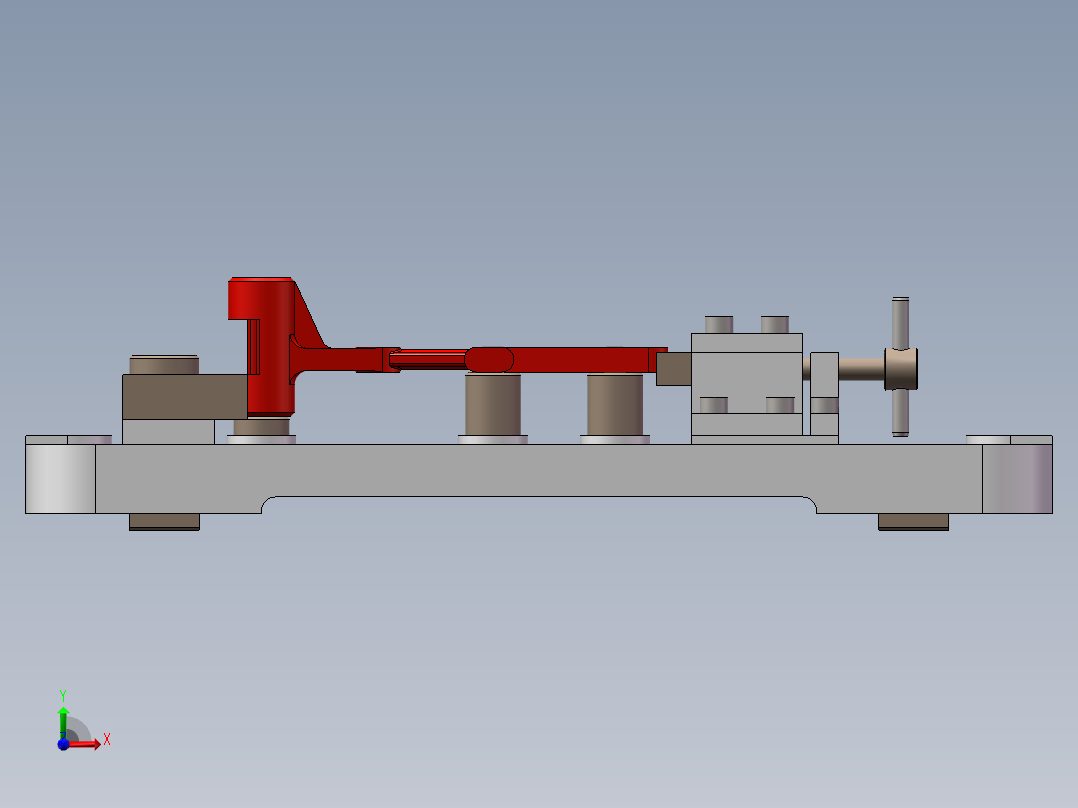 135调速器调速杠杆加工工艺及铣φ8孔φ6孔端面夹具设计【含三维SolidWorks】【原创设计】前视图