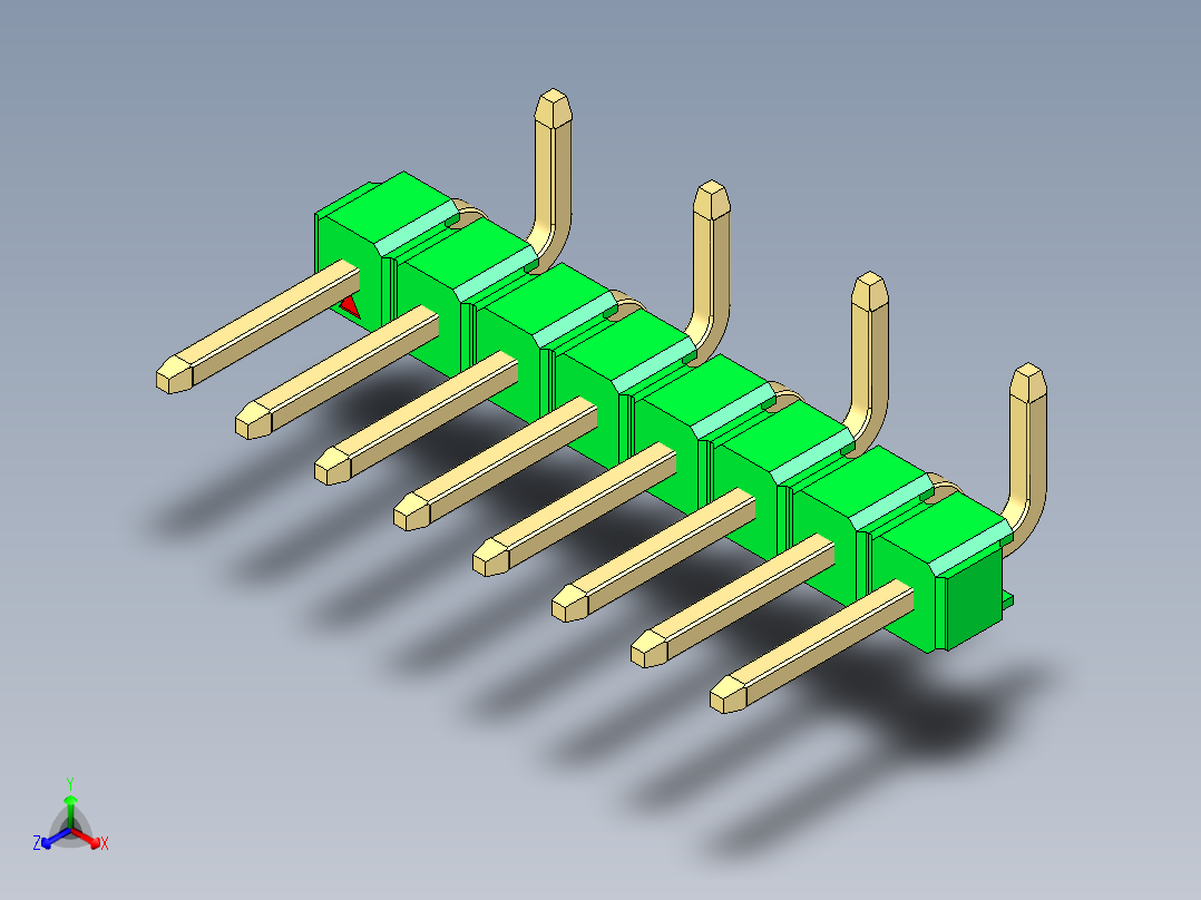 彩色公排针 100mil 2.54mm 系列-DS1022_green_08p_100mil_Type_SMT_R2_rev1.0