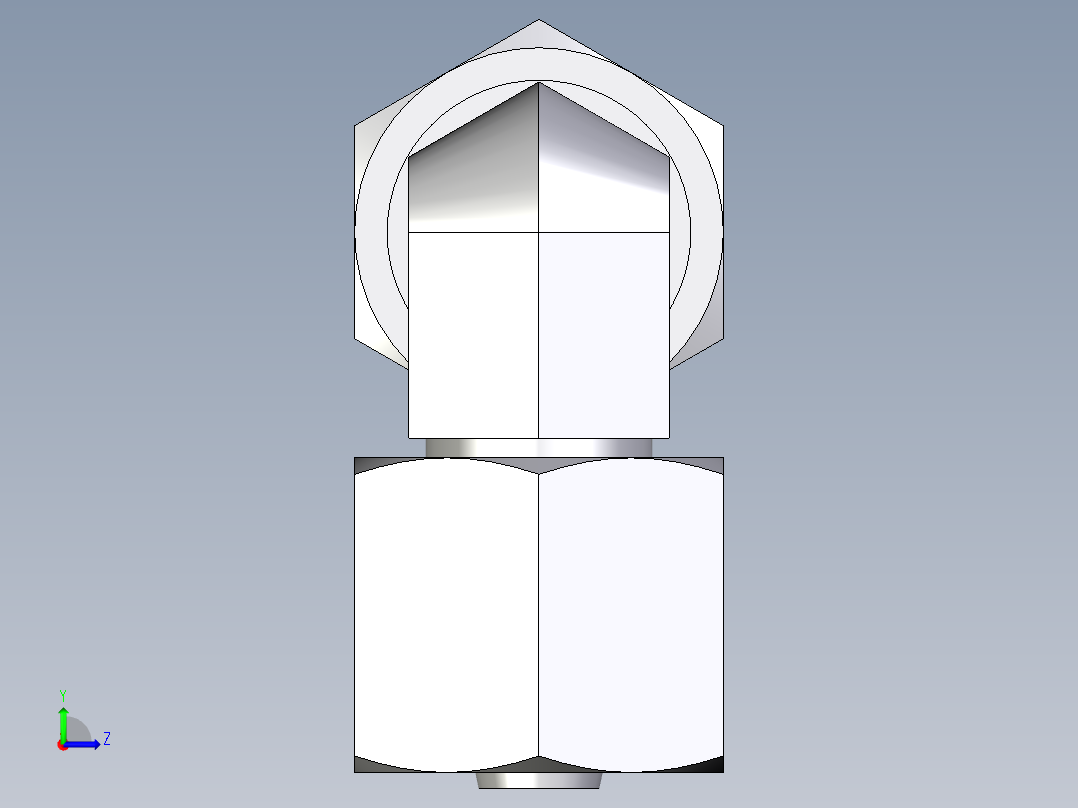 卡套式工业通用硬管接头EO_Swivel_nut_elbow_EW06ZS71左视图