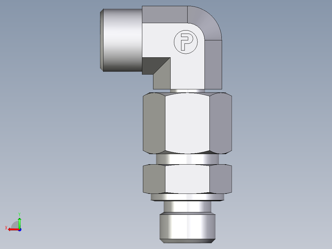 卡套式工业通用硬管接头EO_Assembled_adjustable_standpipe_elbow_EVW10SMOMD71后视图
