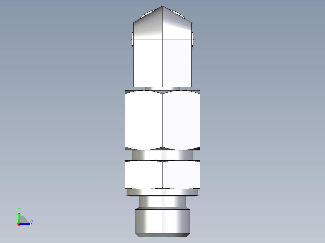 卡套式工业通用硬管接头EO_Assembled_adjustable_standpipe_elbow_EVW10SMOMD71左视图