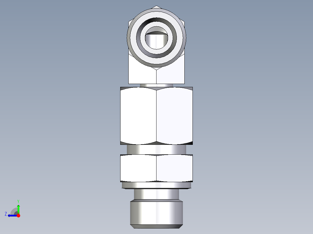 卡套式工业通用硬管接头EO_Assembled_adjustable_standpipe_elbow_EVW10SMOMD71右视图