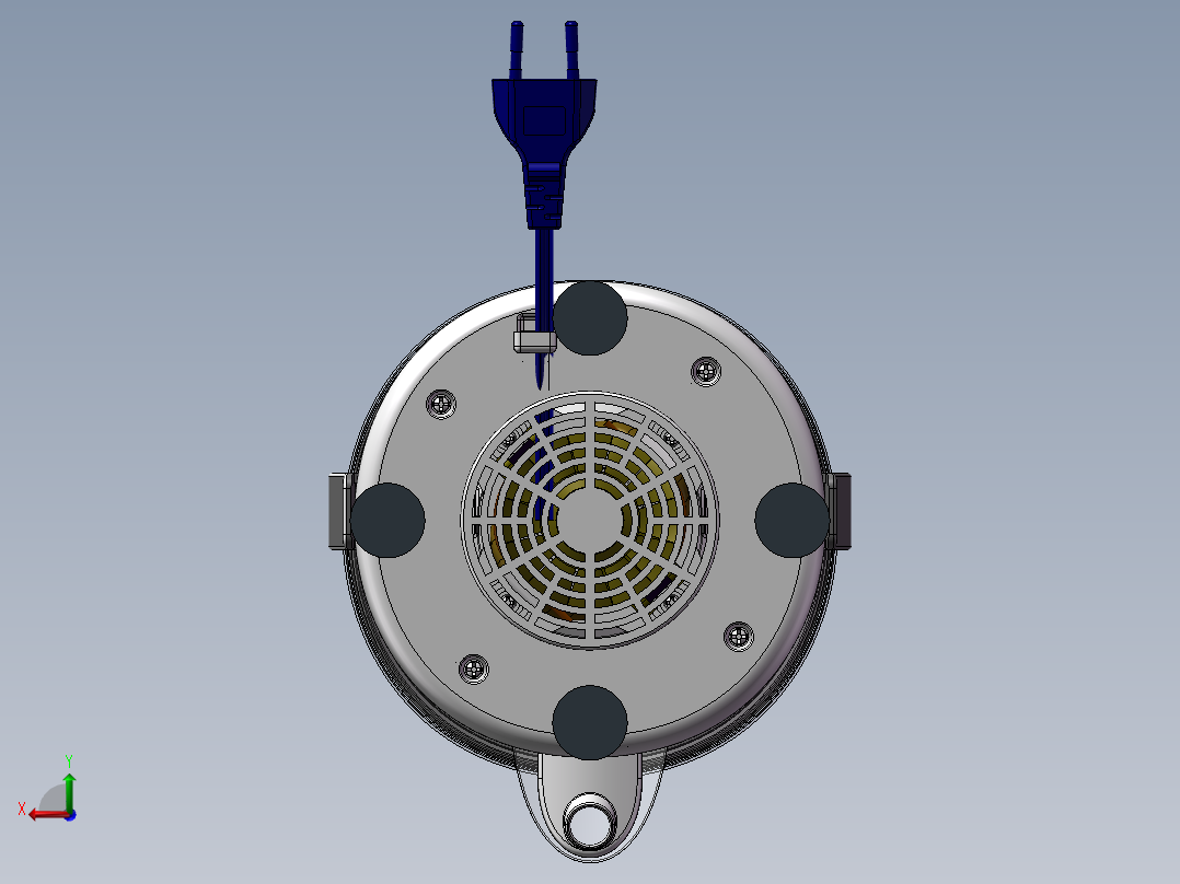 果汁机榨汁机模型三维SW后视图
