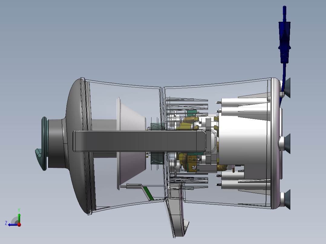 果汁机榨汁机模型三维SW右视图