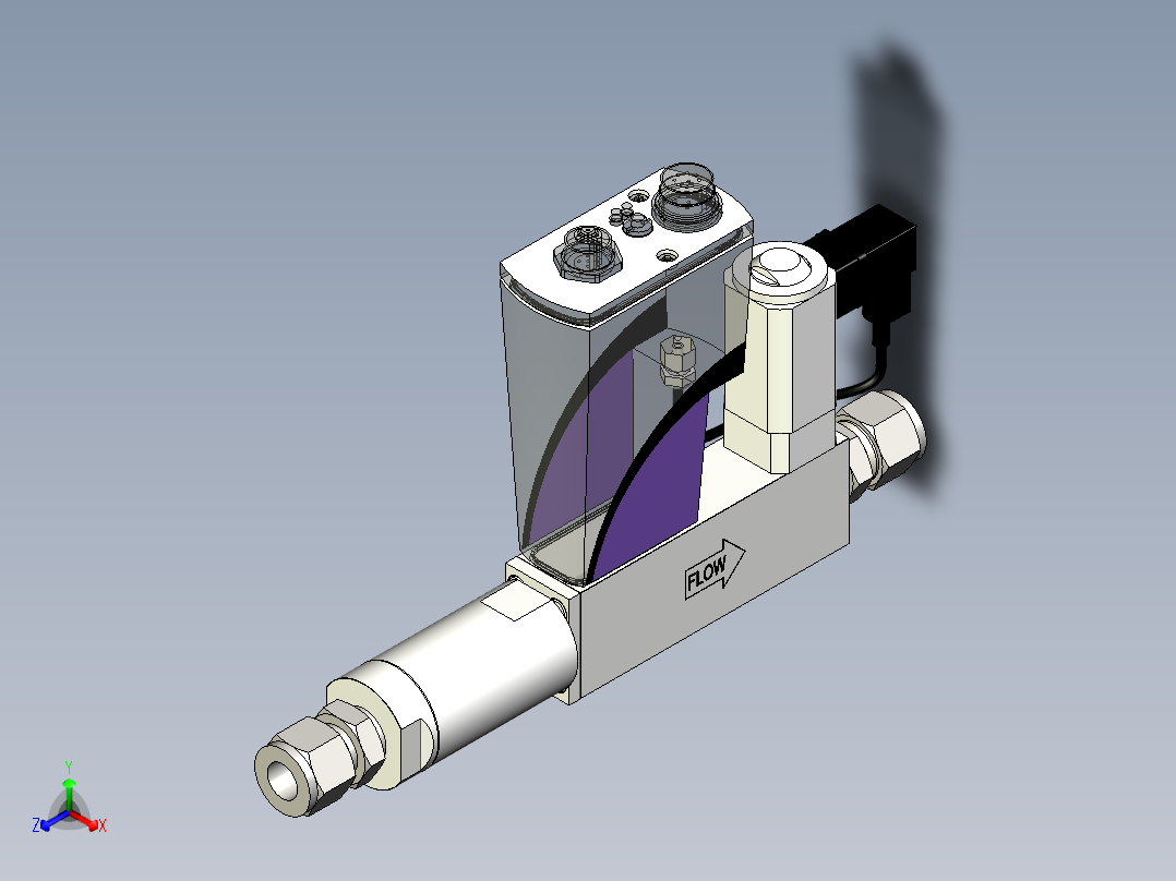 适用于低-中流量的工业型气体质量流量控制器正等轴测图