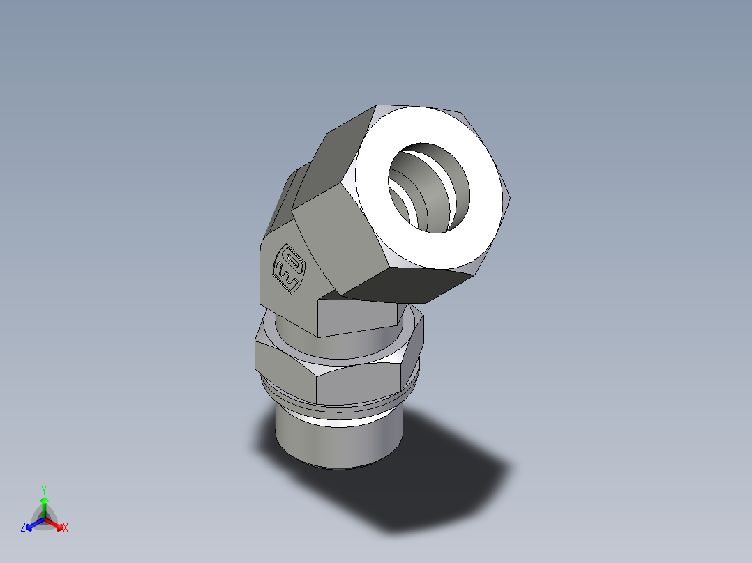 卡套式工业通用硬管接头EO_Adjustable_locknut_45_deg_elbow_VEE20ZSMCF