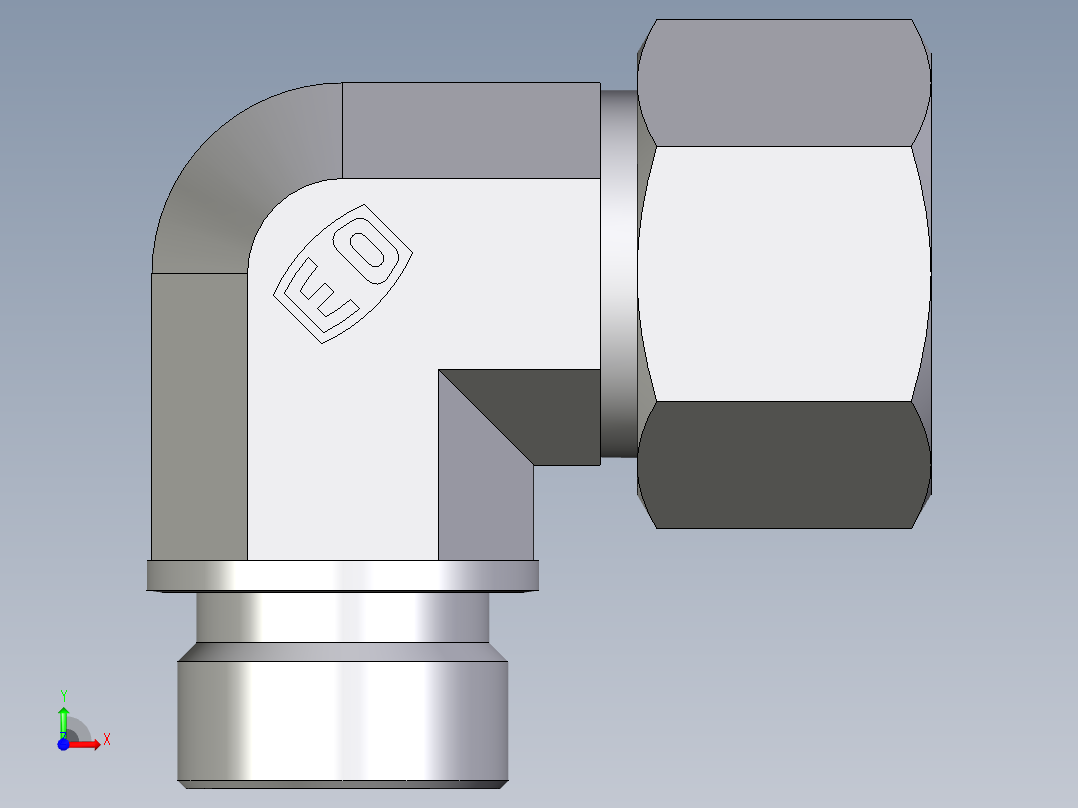 卡套式工业通用硬管接头EO_Male_stud_elbow_WE20SM71前视图