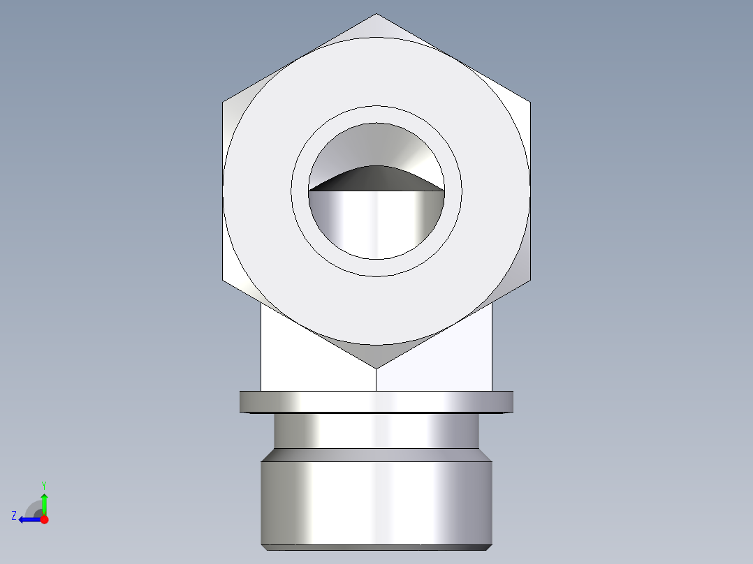 卡套式工业通用硬管接头EO_Male_stud_elbow_WE20SM71右视图