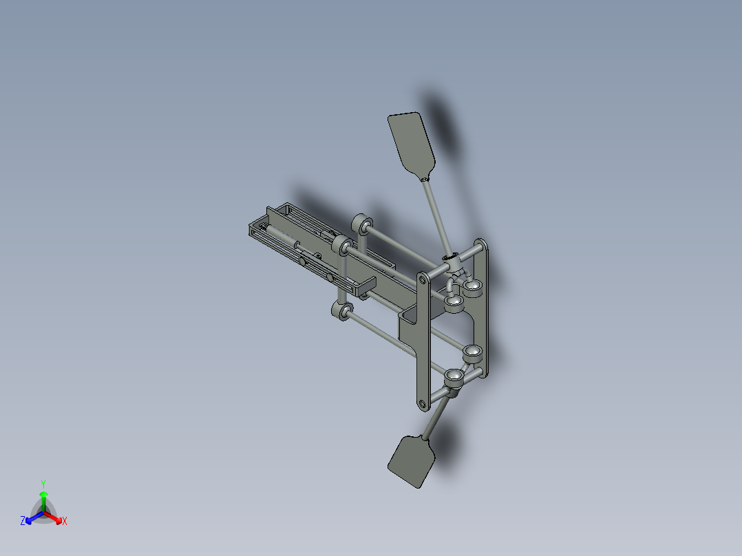 船踏板机构正等轴测图