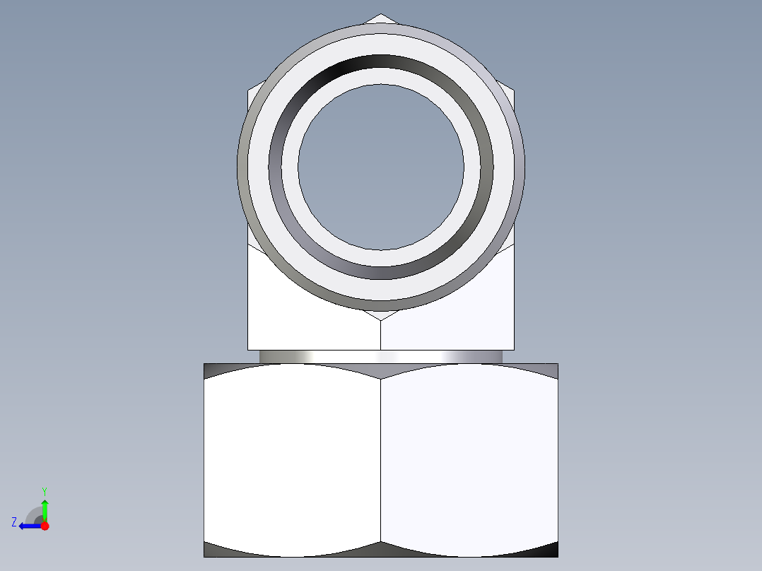 卡套式工业通用硬管接头EO_Swivel_nut_branch_tee_ET18LOMD71右视图