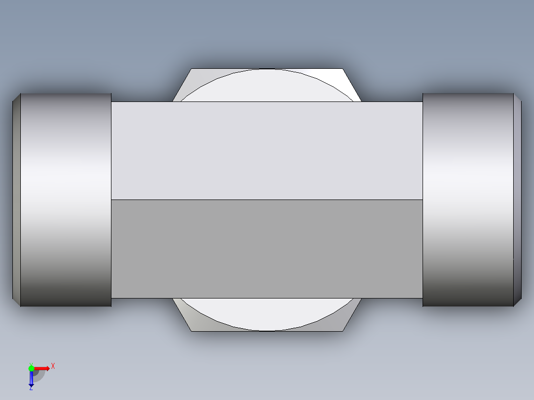 卡套式工业通用硬管接头EO_Swivel_nut_branch_tee_ET18LOMD71俯视图