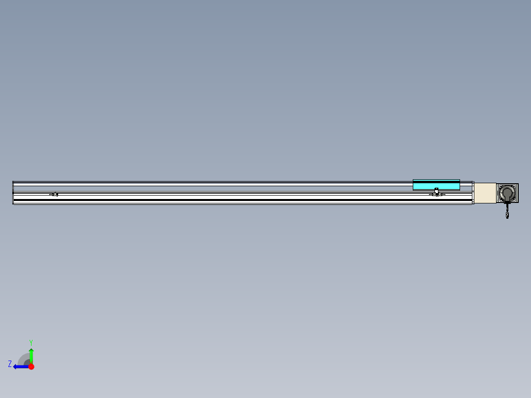 同步带滑台-半封闭B22H-L100-C-S1850-L-P75-D3-N5右视图