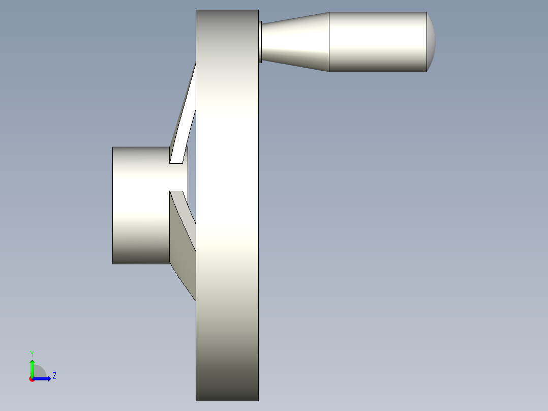 鑄鐵手輪1063-3D多系列多零件图纸模型左视图