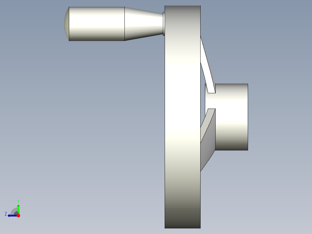 鑄鐵手輪1063-3D多系列多零件图纸模型右视图