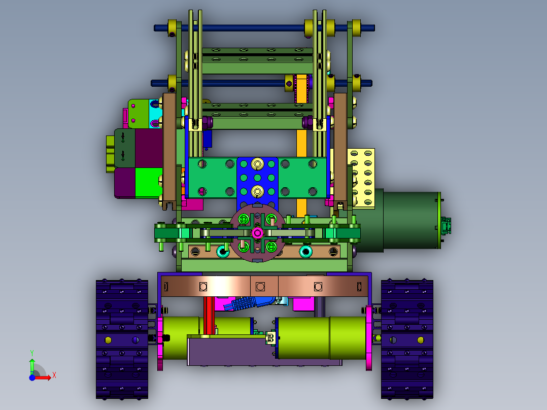 低成本高性能的遥控坦克前视图