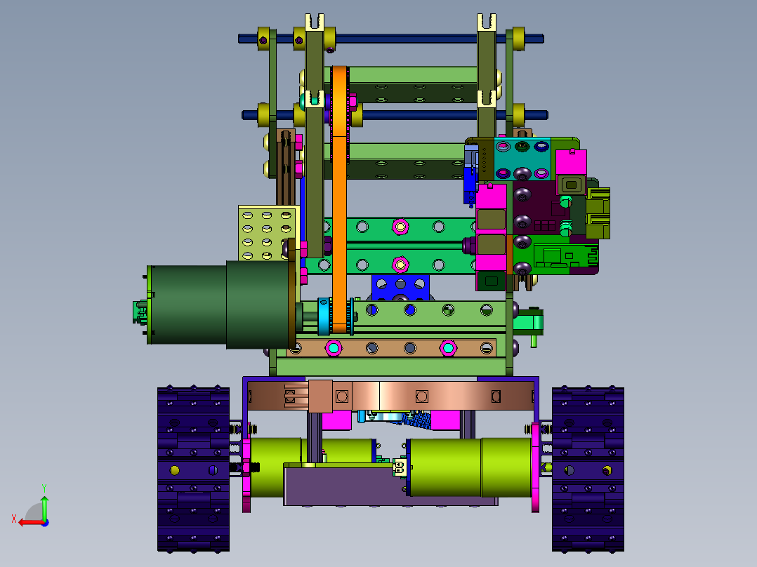 低成本高性能的遥控坦克后视图