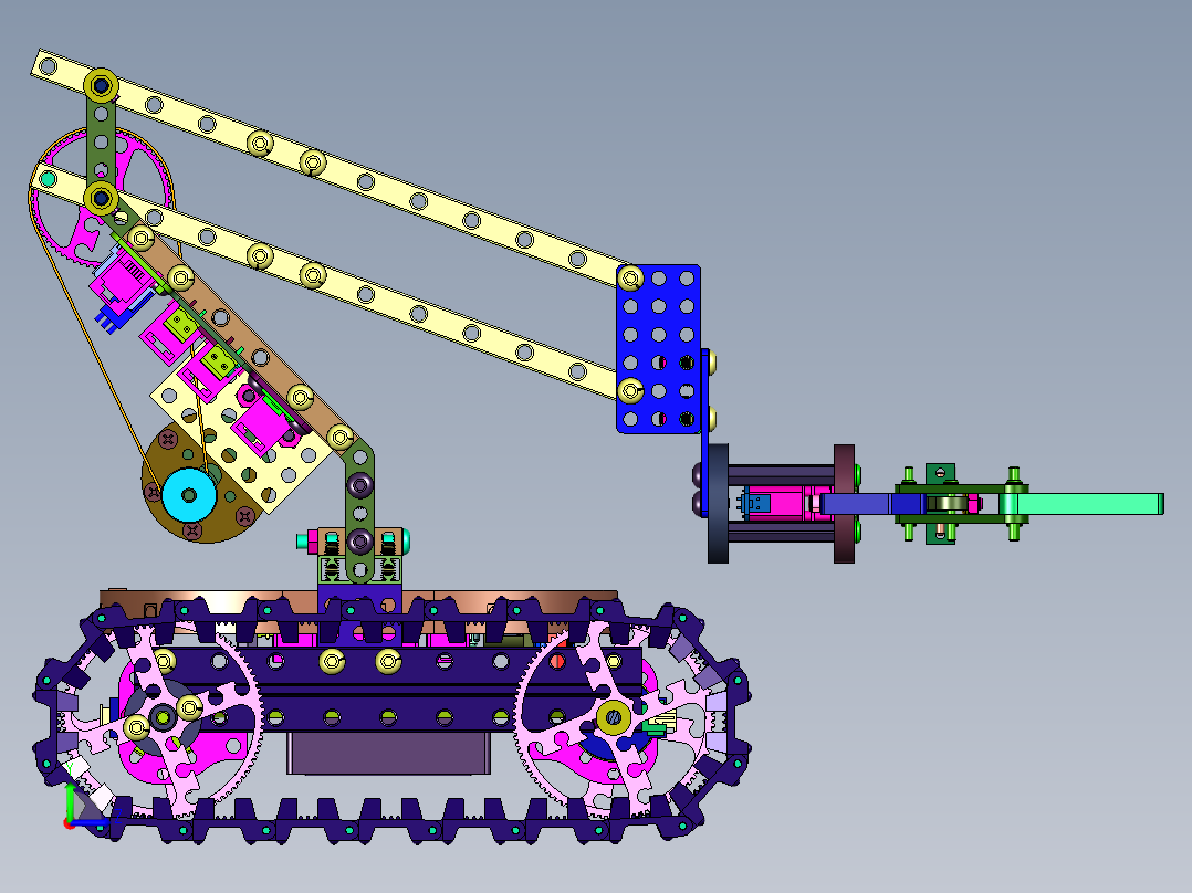 低成本高性能的遥控坦克左视图