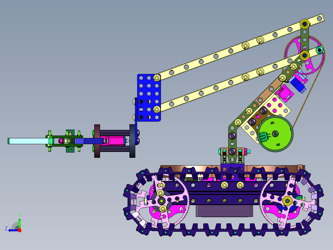 低成本高性能的遥控坦克右视图