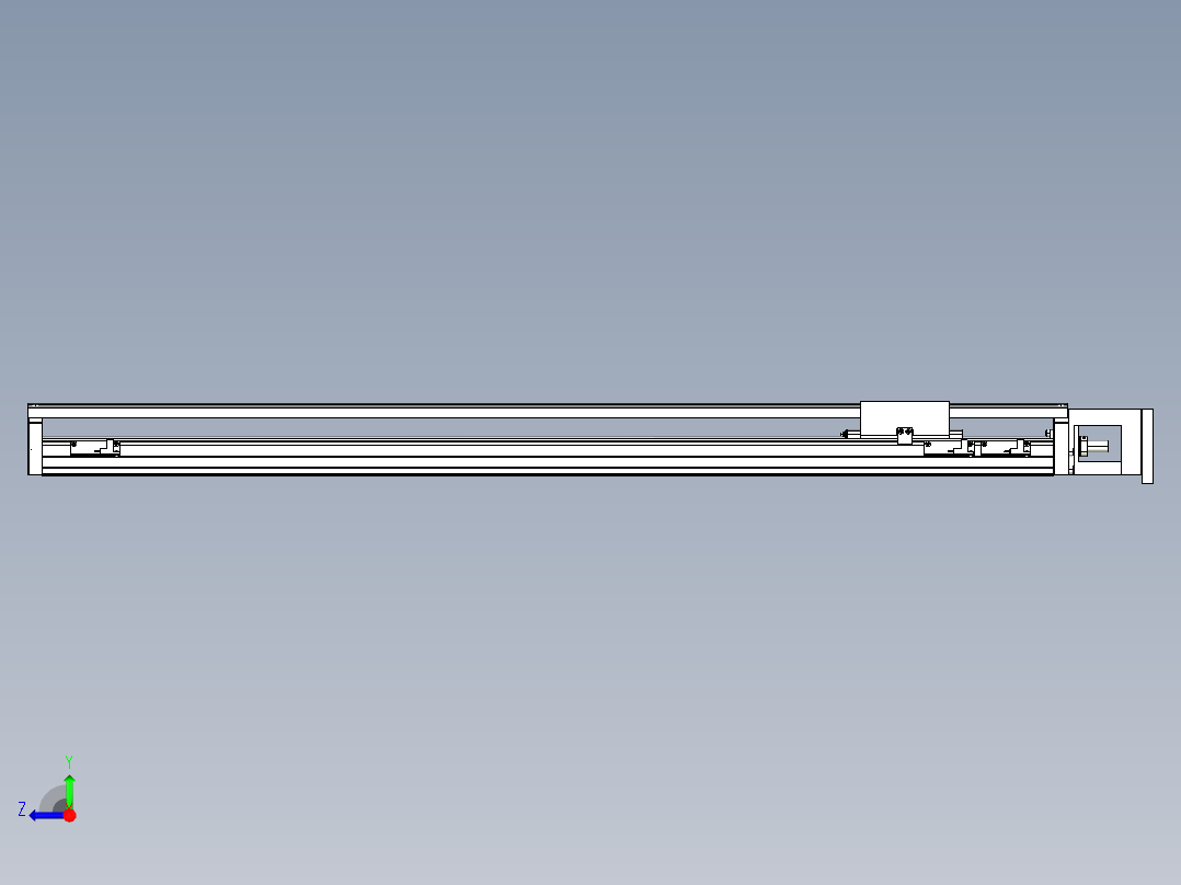 TPA-KNR-100E-2020C-L900A1-M-H75-N3线性模块铝制底座右视图