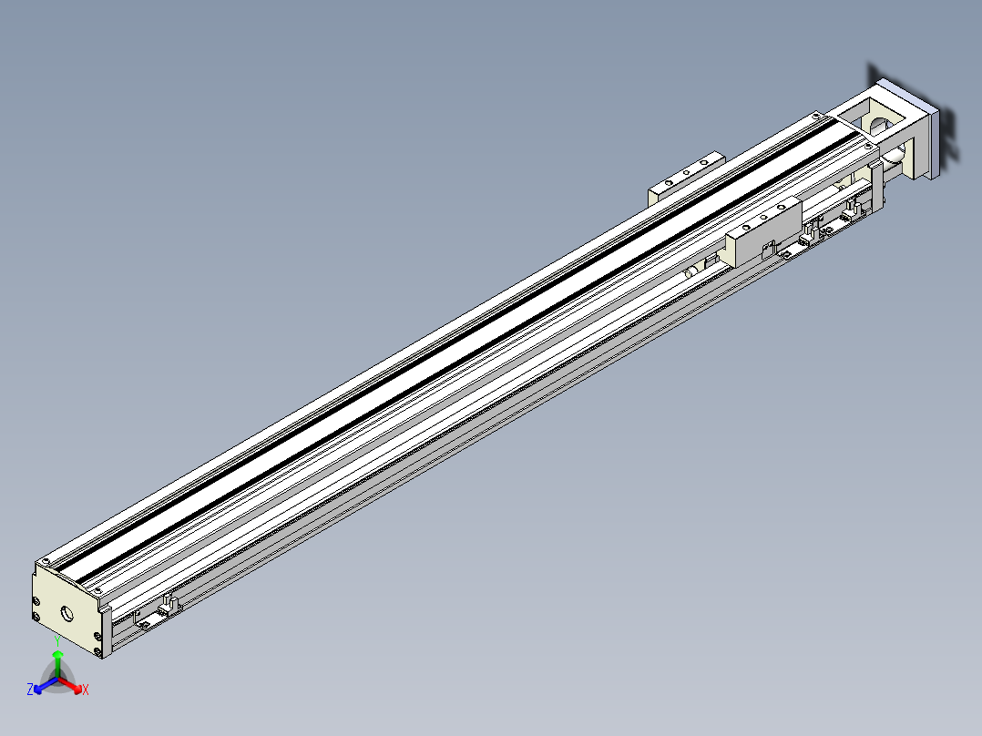 TPA-KNR-100E-2020C-L900A1-M-H75-N3线性模块铝制底座正等轴测图