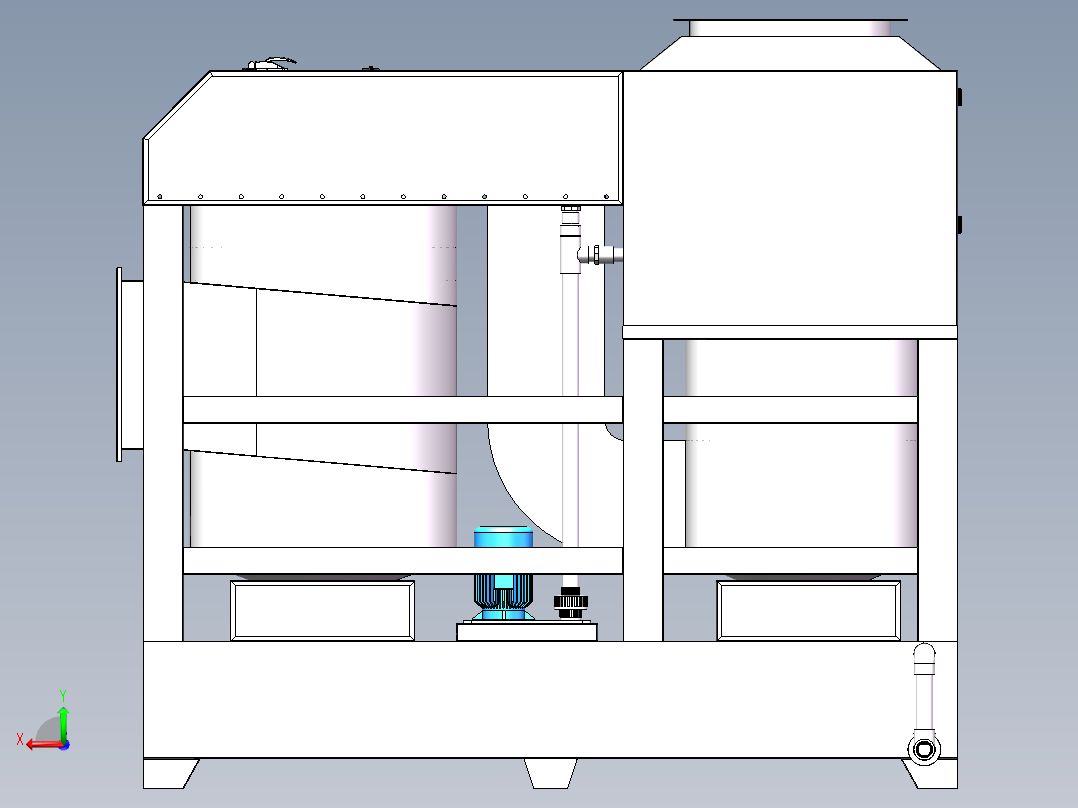 2万风量双级混合气旋喷淋塔sw20可编辑后视图