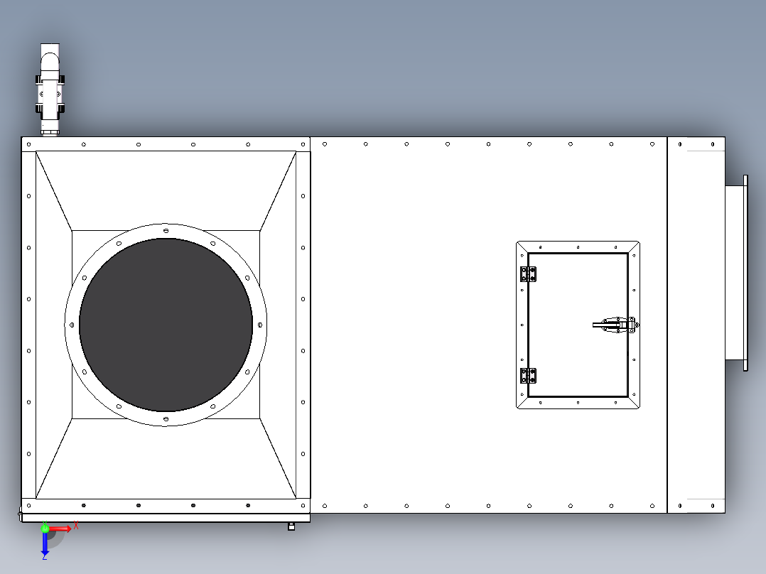 2万风量双级混合气旋喷淋塔sw20可编辑俯视图