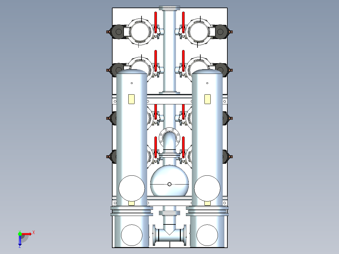 8泵热水器俯视图