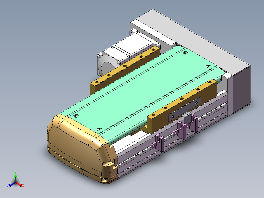 MTH丝杆半封闭模组MTH14-BL-200W正等轴测图