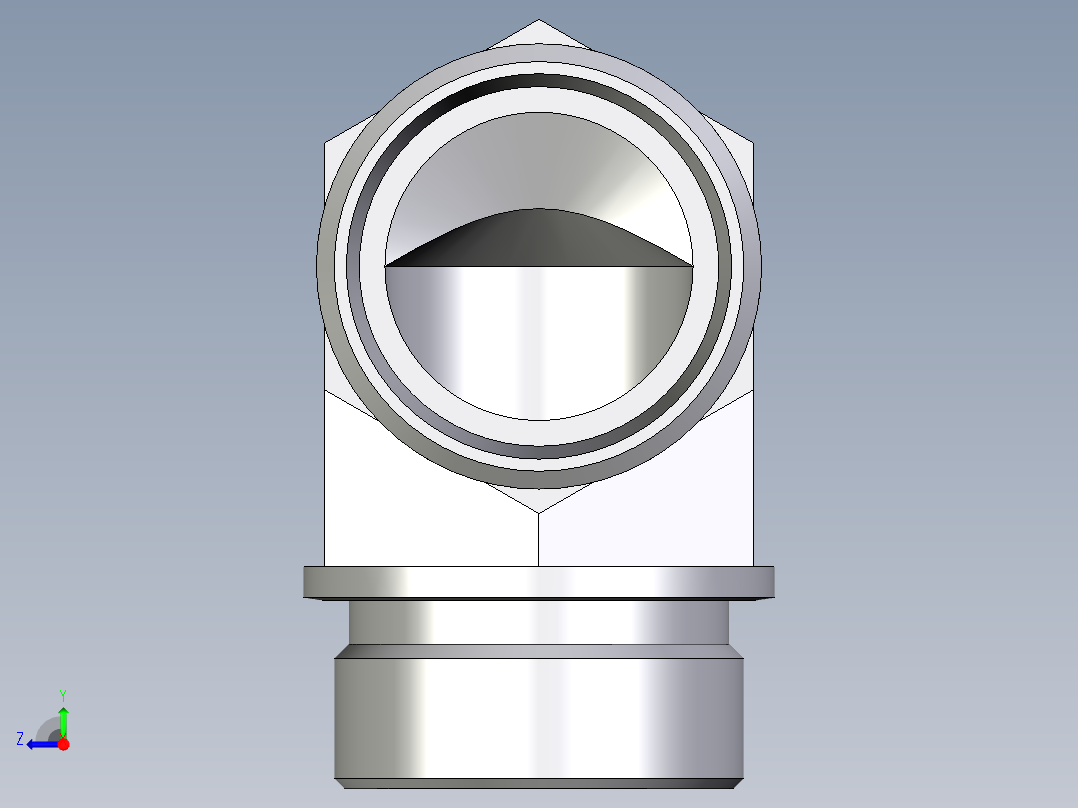 卡套式工业通用硬管接头EO_Male_stud_elbow_WE42LRCFX右视图