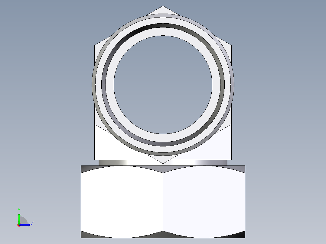 卡套式工业通用硬管接头EO_Swivel_nut_branch_tee_ET42LOMDCF左视图