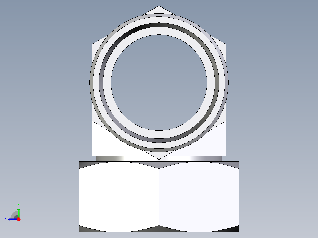 卡套式工业通用硬管接头EO_Swivel_nut_branch_tee_ET42LOMDCF右视图