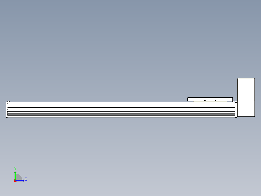 同步带全封闭直线模组TPA-HCB-120D-90-L650-LU-Y-P40-N3左视图