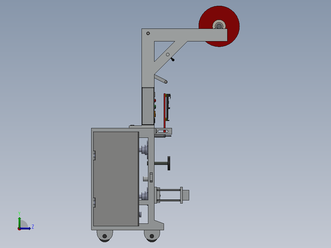 0.5或1公斤包装机三维建模图纸 Solidworks设计 附igs格式左视图