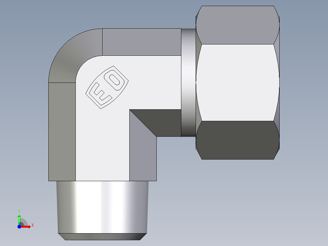 卡套式工业通用硬管接头EO_Male_stud_elbow_WE15LMCF前视图