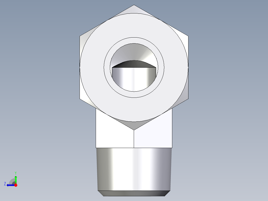 卡套式工业通用硬管接头EO_Male_stud_elbow_WE15LMCF右视图