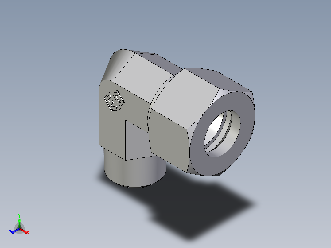 卡套式工业通用硬管接头EO_Male_stud_elbow_WE15LMCF正等轴测图